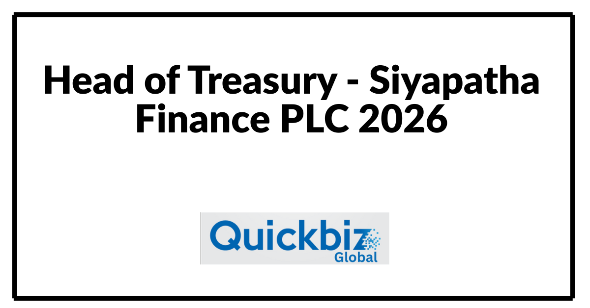 Head of Treasury - Siyapatha Finance PLC 2026
