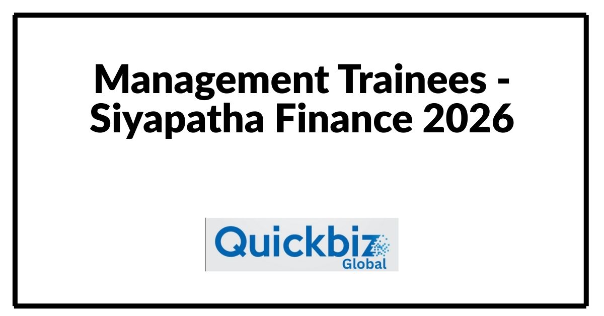 Management Trainees - Siyapatha Finance 2026