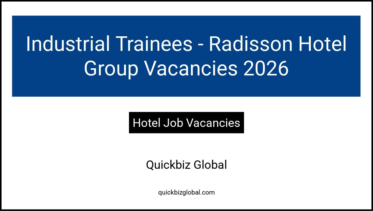 Industrial Trainees – Radisson Hotel Group Vacancies 2026