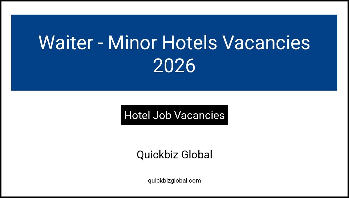 Waiter – Minor Hotels Vacancies 2026