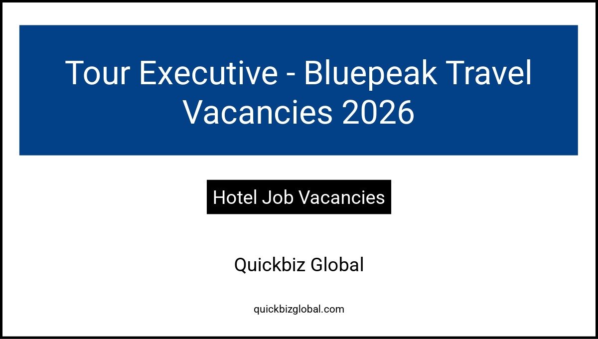 Tour Executive – Bluepeak Travel Vacancies 2026