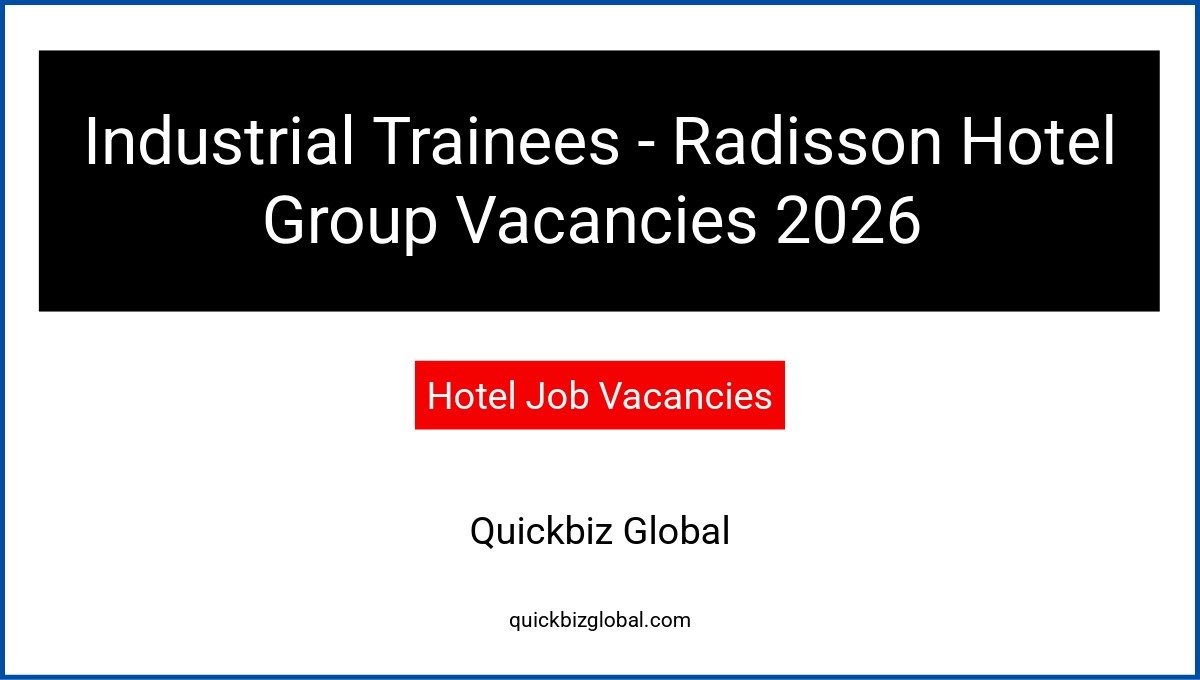Industrial Trainees – Radisson Hotel Group Vacancies 2026