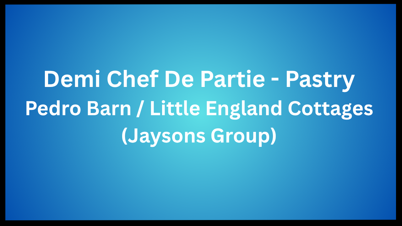 Demi Chef De Partie